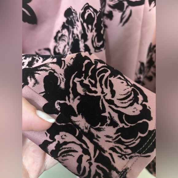 TRIXXI Skater Dress Mesh Neckline, Velvet Florals - Picture 7 of 9